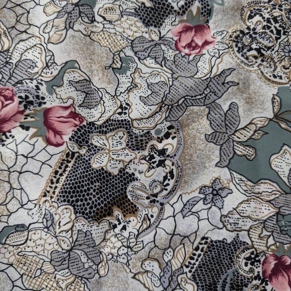 Vintage 80's Classic Collection White, Black, Pink, & Yellow Floral Blouse - Picture 2 of 5